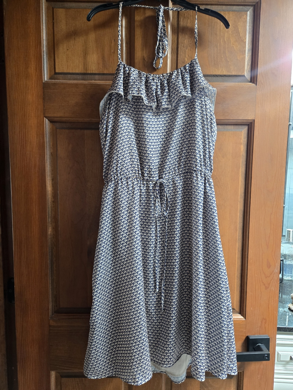 Tinley Road Navy and Cream Printed Sleeveless Dress